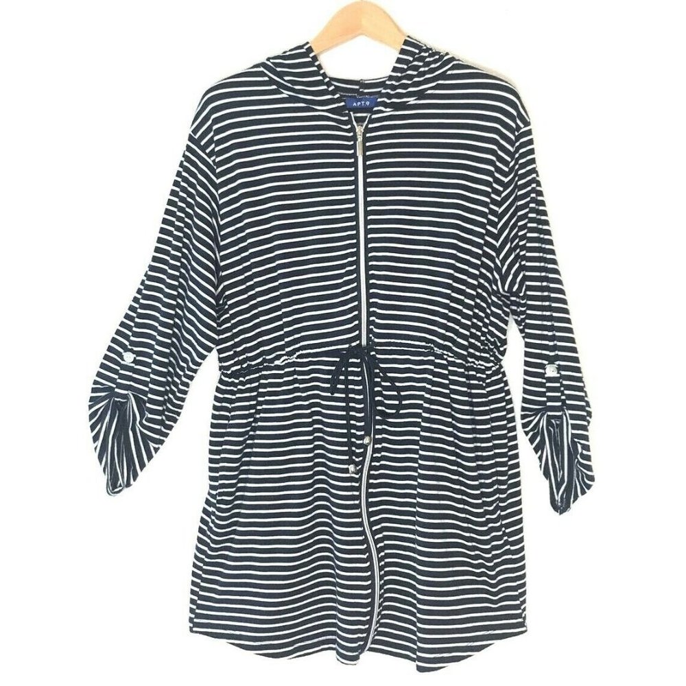 Lounge Hoodie pool ocean beach Robe Size L Full Zip - Adjustable Sleeves 48/33